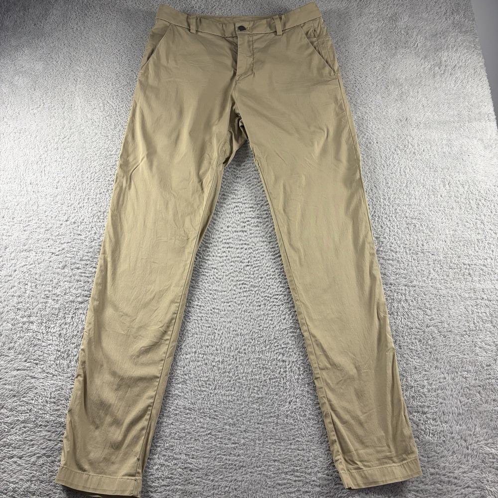 Lululemon ABC Pants Mens 30x32 Beige Khaki Tech Designer Pockets Lightweight